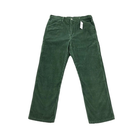 Levis Pants Mens 38x34 Green Corduroy 568 Loose Fit Straight Carpenter Workwear
